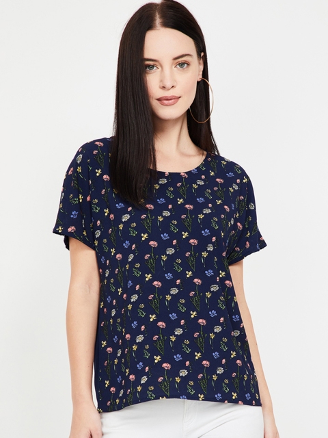 

Bossini Women Navy Blue Printed Top