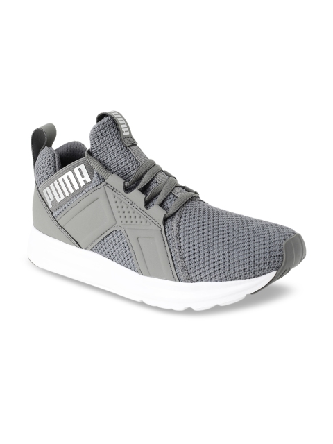 

Puma Kids Grey Enzo Weave Jr Castlerock Running Shoes