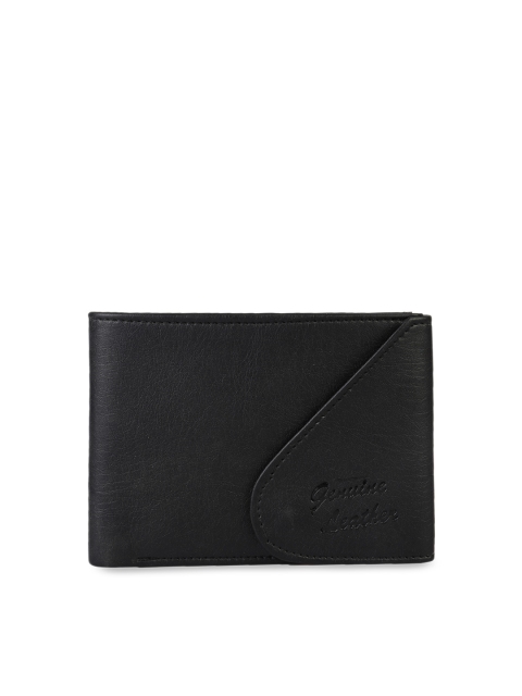 

LONDON FASHION hob Men Black Solid Two Fold Leather Wallet