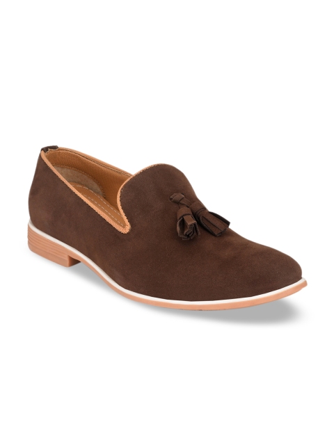 

Ferraiolo Men Brown Slip-On Suede Loafers