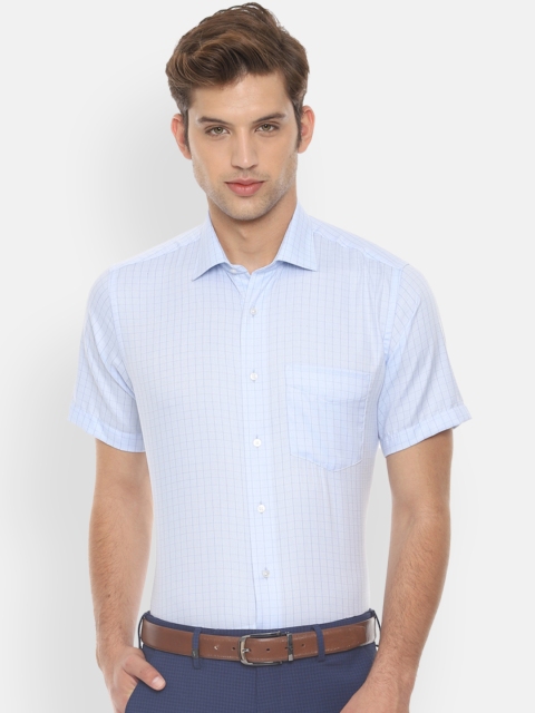

Van Heusen Men Blue Regular Fit Checked Formal Shirt