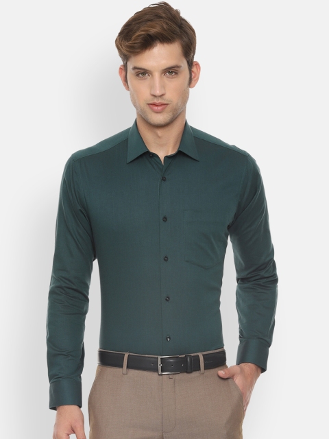 

Van Heusen Men Green Regular Fit Solid Formal Shirt
