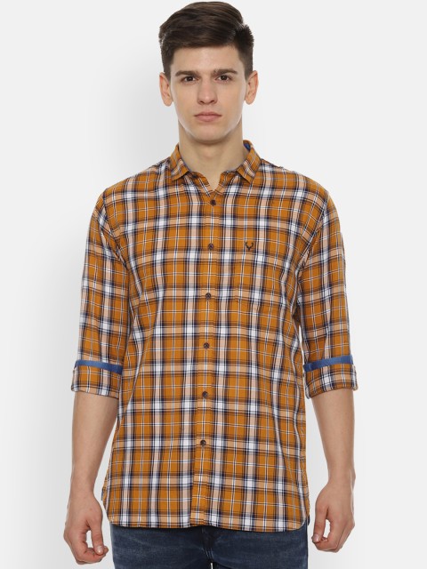 

Allen Solly Men Yellow Slim Fit Checked Casual Shirt