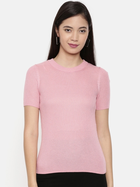 

Chumbak Women Pink Solid Sweater