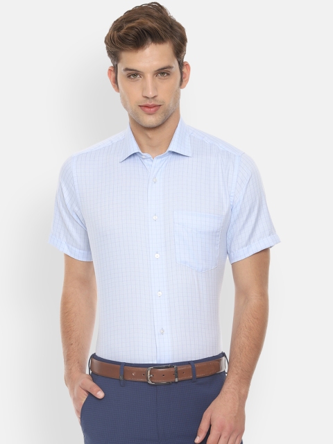 

Van Heusen Men Blue Regular Fit Checked Formal Shirt