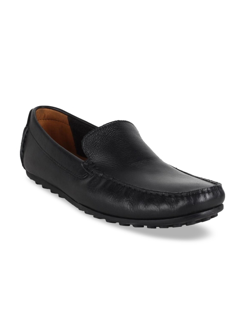 

Clarks Men Black Solid Leather Loafers