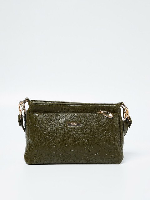 

CODE by Lifestyle Olive Green Textured Handheld Bag
