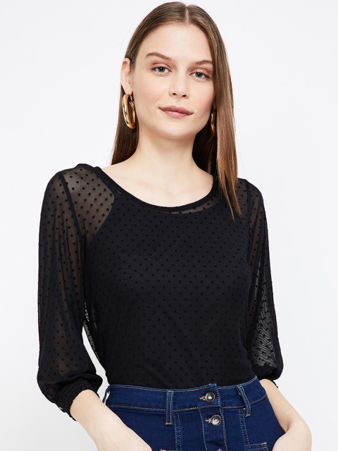 

Bossini Women Black Self Design Top