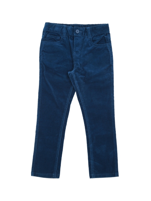 

Pantaloons Junior Boys Navy Blue Solid Regular Trousers