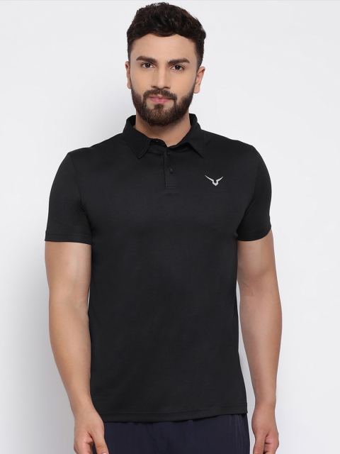 

Invincible Men Black Solid Polo Collar T-shirt