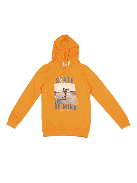 

Allen Solly Junior Boys Orange Printed Hooded Sweatshirt