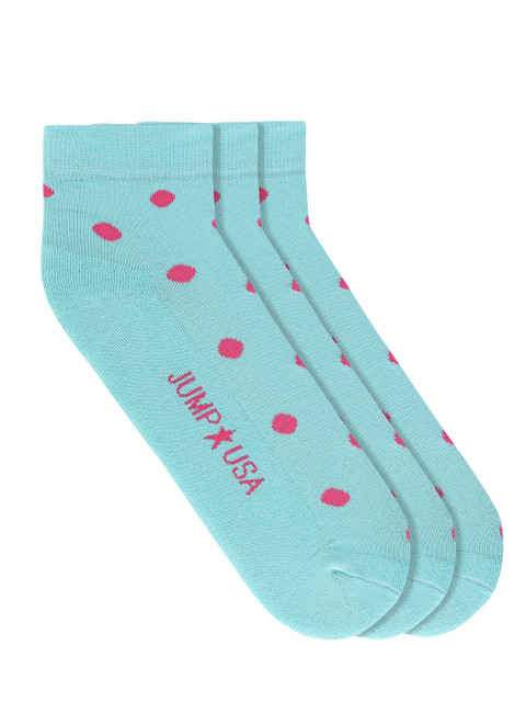 

JUMP USA Women Pack of 3 Blue & Red Patterned Ankle-Length Socks