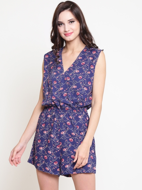 

Sera Women Navy Blue & Red Floral Printed Playsuit