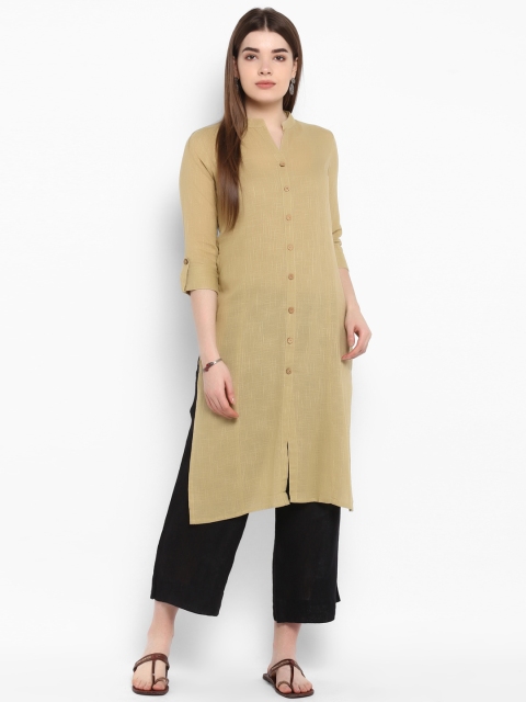 

ETHNIC STREET Women Beige Solid Straight Kurta