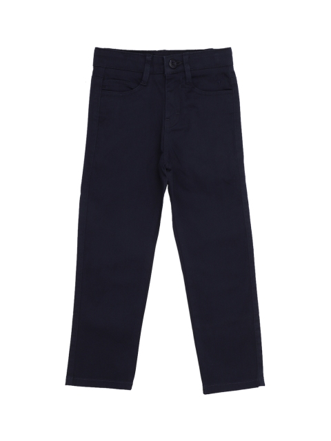 

Allen Solly Junior Boys Navy Blue Slim Fit Solid Regular Trousers