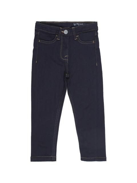 

Allen Solly Junior Girls Navy Blue Regular Fit Mid-Rise Clean Look Jeans
