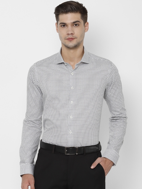 

SIMON CARTER LONDON Men White Slim Fit Printed Casual Shirt