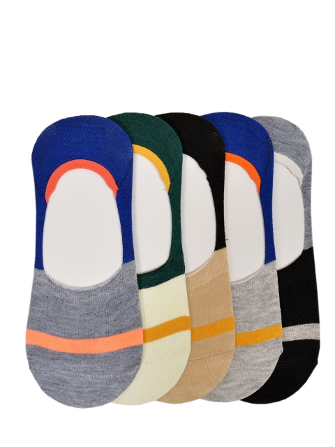 

MARC Men Pack of 5 Multicoloured Patterned Shoe Liners, Multi