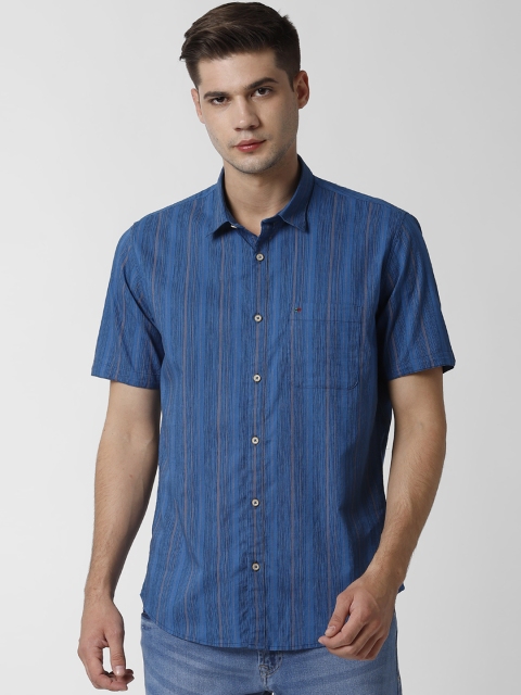 

Peter England Casuals Men Blue Slim Fit Striped Casual Shirt