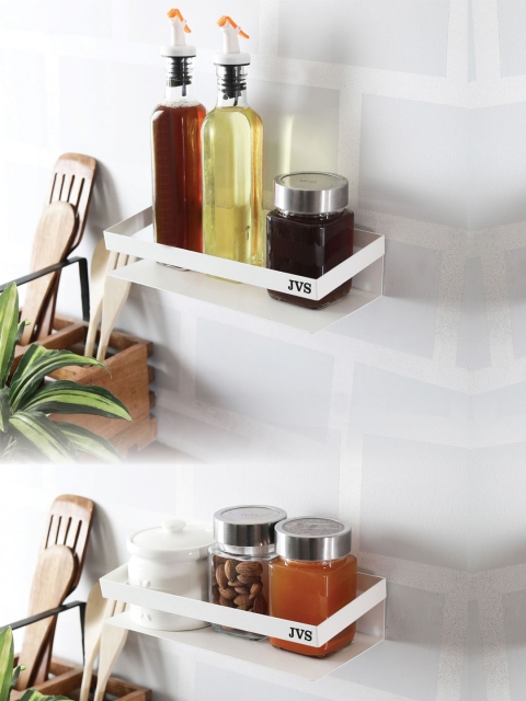 

JVS Set of 2 White Solid Metal Multipurpose Shelves