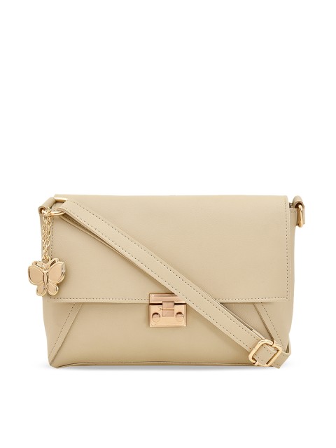 

Butterflies Cream-Coloured Solid Sling Bag
