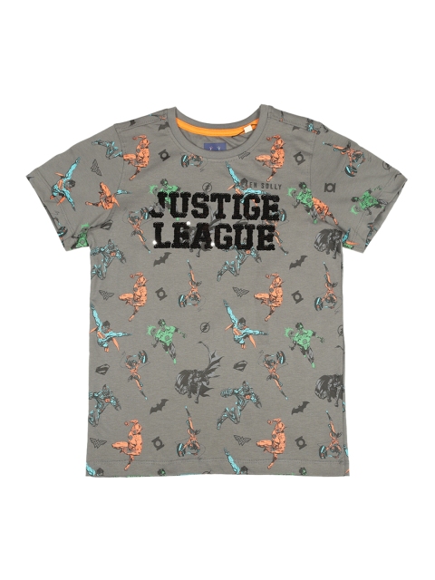 

Allen Solly Junior Boys Grey Justice League Printed Round Neck T-shirt
