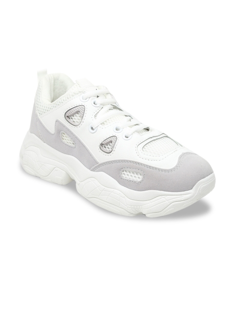 

VALIOSAA Women Grey & White Colourblocked Sneakers