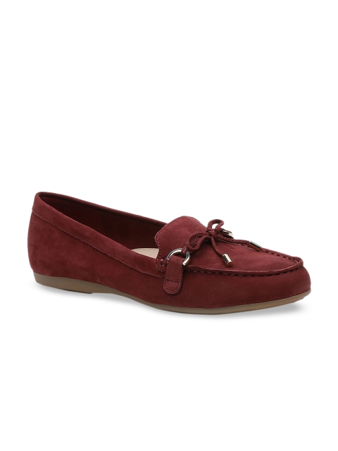 

ALDO Women Maroon Leather Loafers