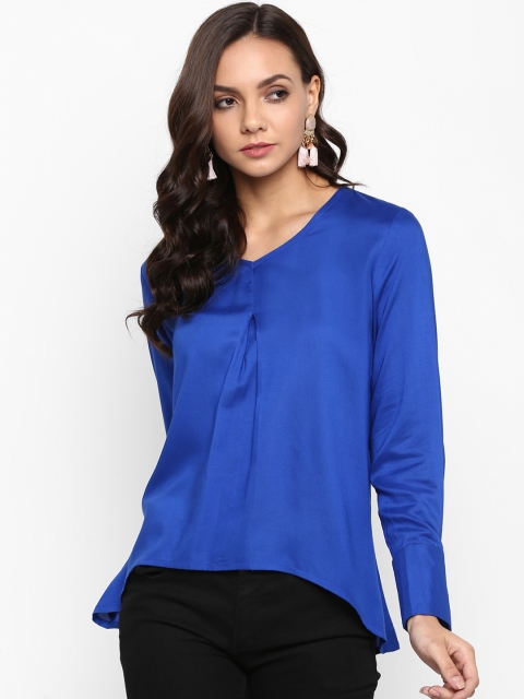 

Lady Stark Women Blue Solid High-Low Top