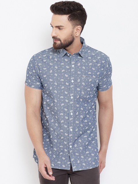 

Canary London Men Blue & Grey Slim Fit Printed Casual Shirt