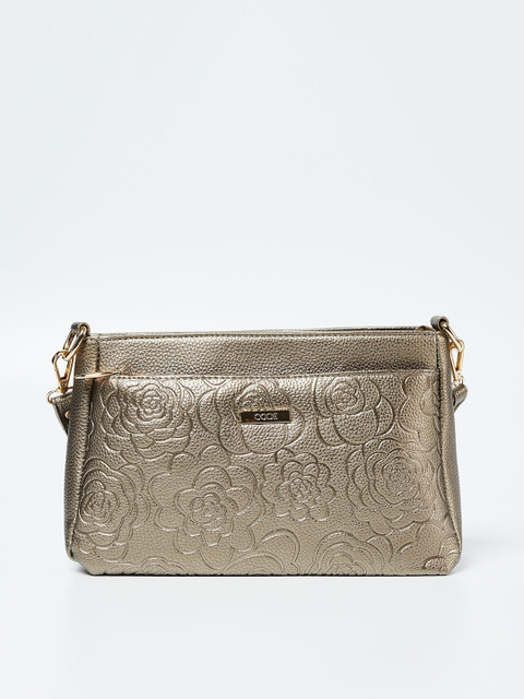

CODE by Lifestyle Gold-Toned Textured Handheld Bag