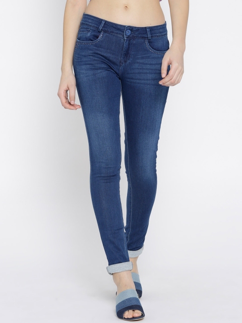 

Xpose Women Navy Blue Slim Fit Mid-Rise Clean Look Stretchable Jeans