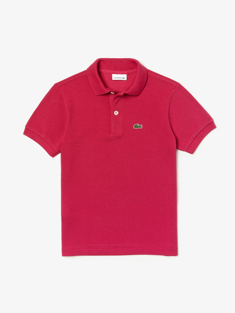 

Lacoste Boys Red Solid Polo Collar T-shirt