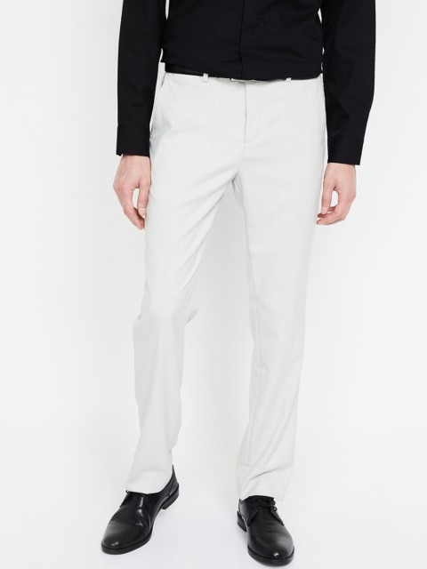 

CODE by Lifestyle Men Grey Skinny Fit Solid Formal Trousers