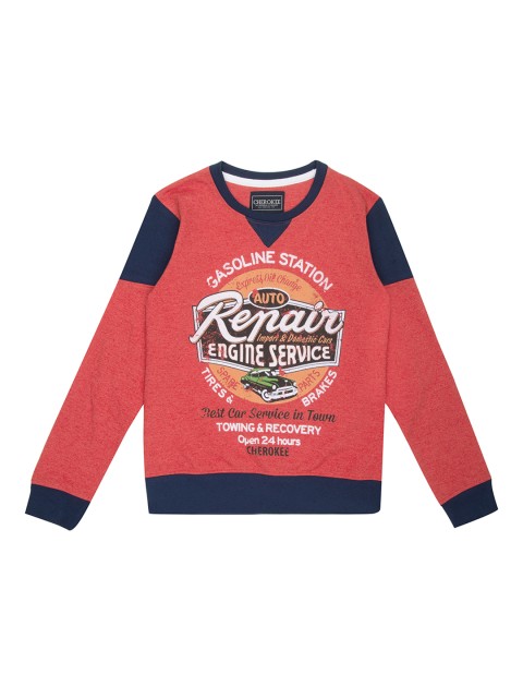 

Cherokee Boys Red Printed Round Neck T-shirt