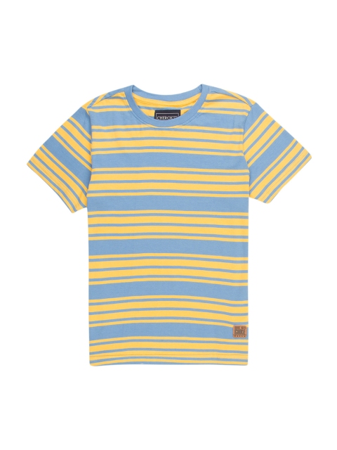Cherokee Boys Yellow Striped Round Neck T-shirt
