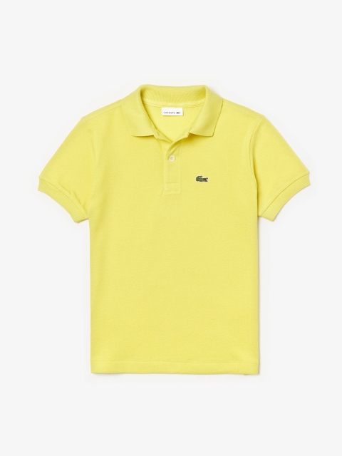 

Lacoste Boys Yellow Solid Polo Collar T-shirt