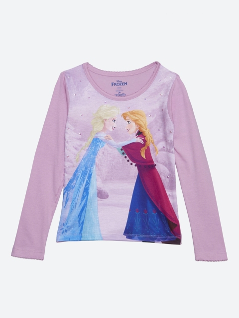 

Frozen featured Purple Tshirt for Girls, Pink
