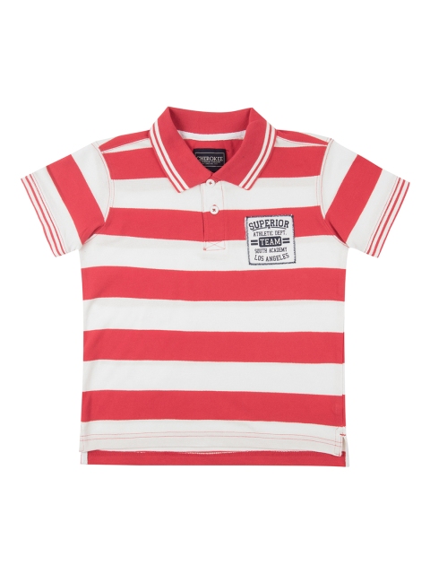 

Cherokee Boys Red Striped Polo Collar T-shirt