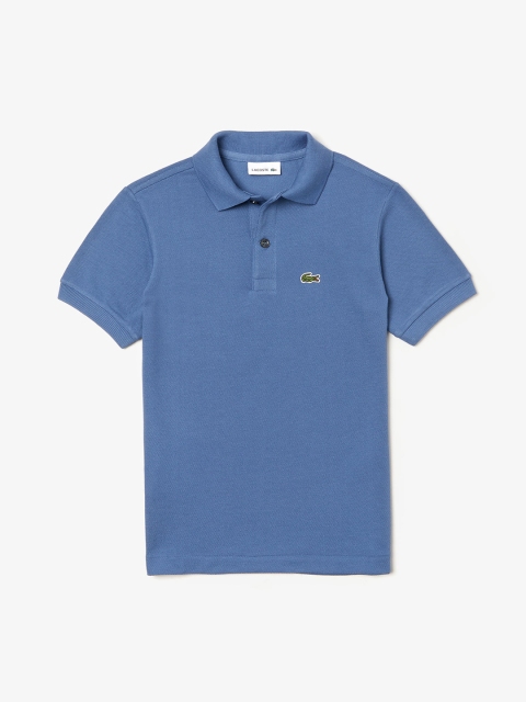 

Lacoste Boys Blue Solid Polo Collar T-shirt