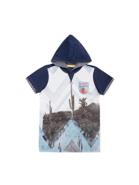 

Cherokee Boys Blue Printed Hood T-shirt