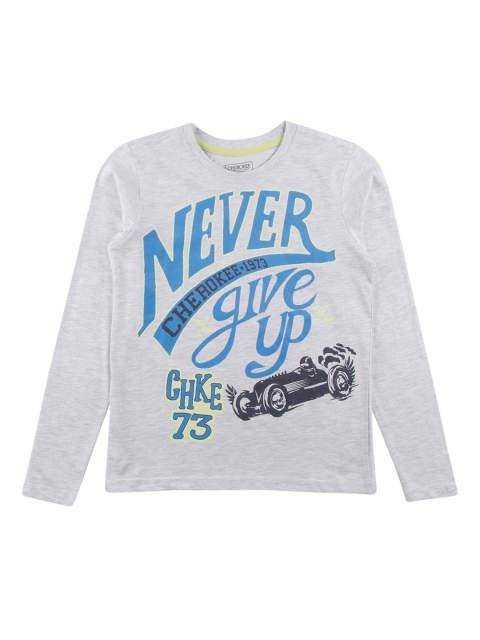 

Cherokee Boys Grey Printed Round Neck T-shirt