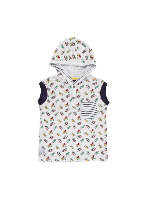 

Cherokee Boys White Printed Hood T-shirt
