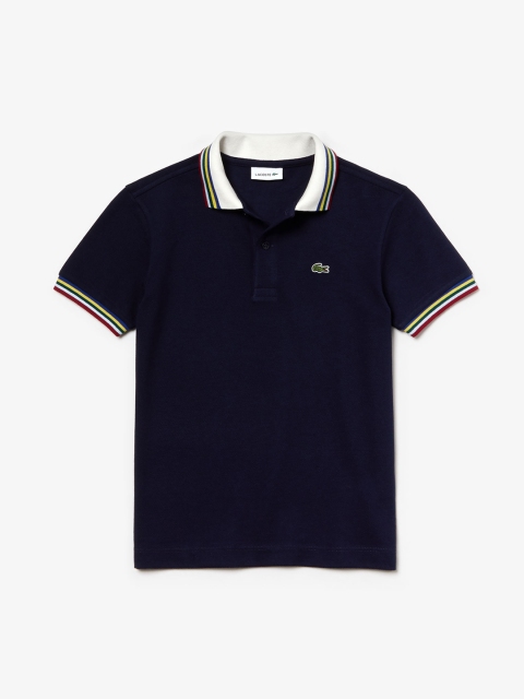 

Lacoste Boys Navy Blue Solid Polo Collar T-shirt