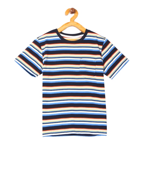 

Cherokee Boys Blue & White Striped Round Neck T-shirt