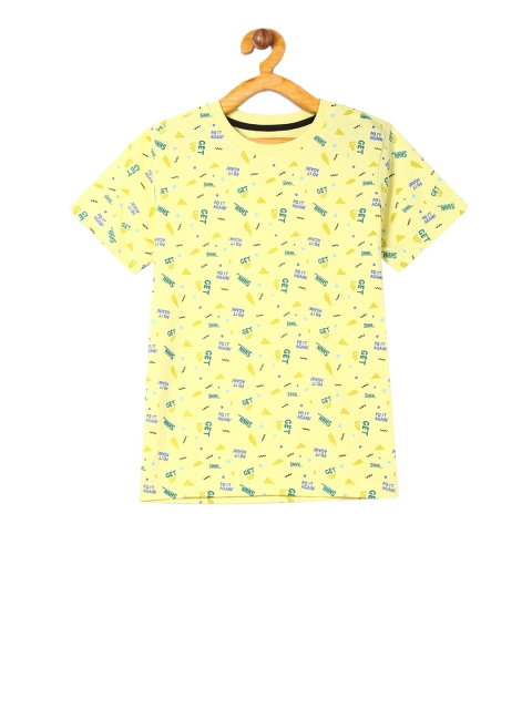 

Cherokee Boys Yellow Printed Round Neck T-shirt