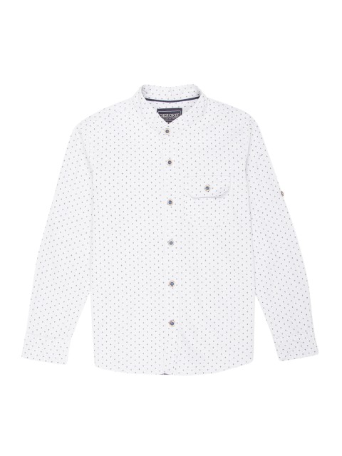 

Cherokee Boys White & Grey Regular Fit Printed Casual Shirt