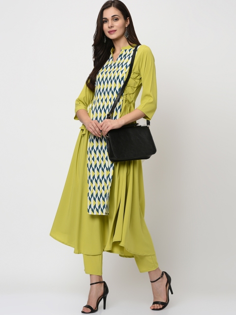 

ZIYAA Women Green Printed A-Line Kurta