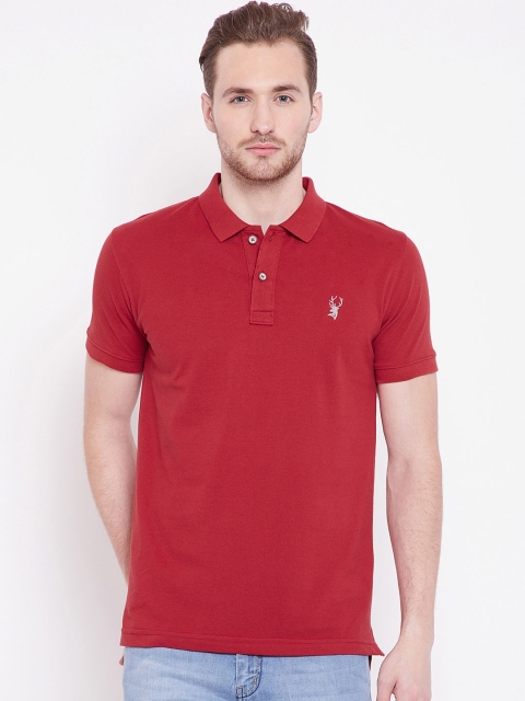 

PORTBLAIR Men Red Solid Polo Collar T-shirt