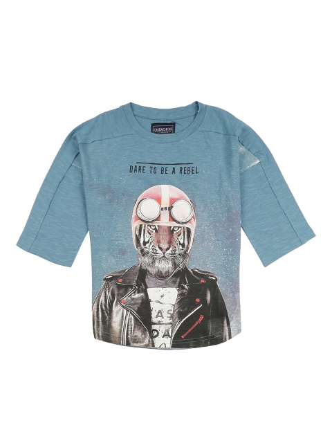 

Cherokee Boys Blue Printed Round Neck T-shirt